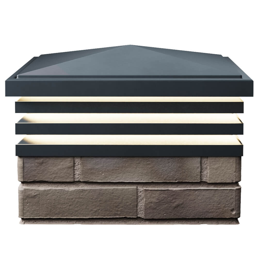 Колпак Zking Бона ХайТек Серый на столб 1.5х1.5 кирпича (385х385мм) с подсветкой в Симферополе фото