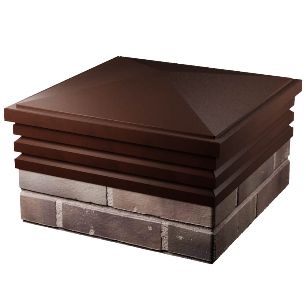 Колпак Zking Бона ХайТек Коричневый на столб 2х2 кирпича (513х513мм) в Симферополе фото