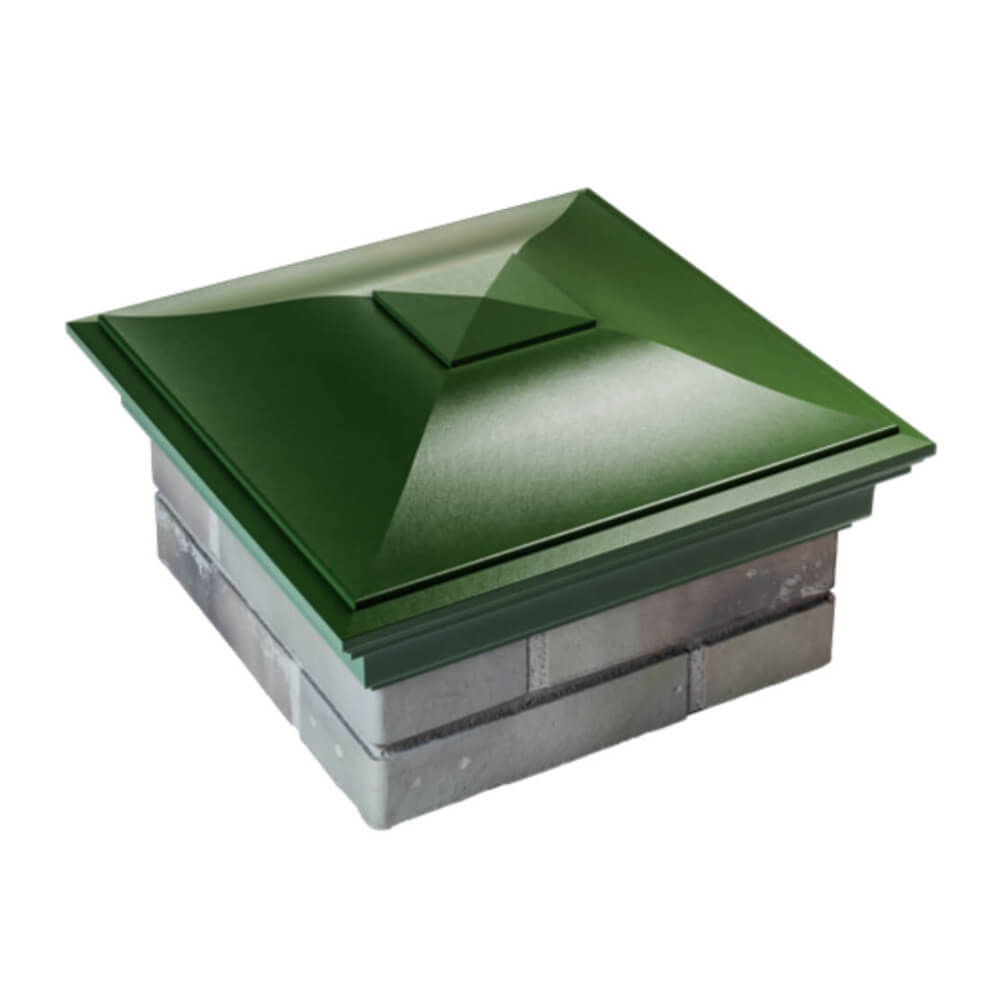 Колпак Zking Монблан Зеленый на столб 1.5х1.5 еврокирпича 0.7НФ (355х355мм) в Симферополе фото