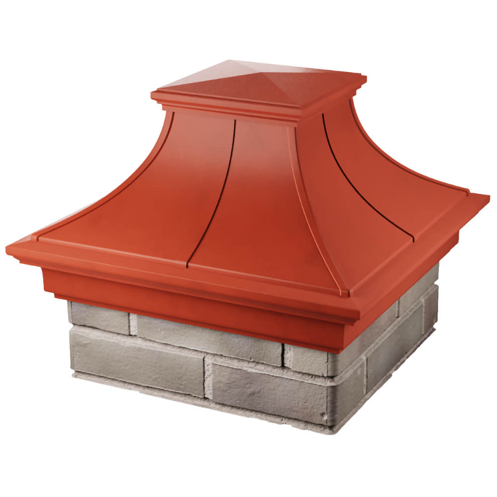 Колпак Zking Монблан Премиум Красный на столб 1.5х1.5 кирпича (385х385мм) в Симферополе фото