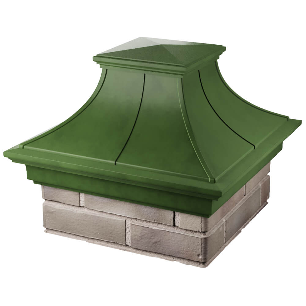 Колпак Zking Монблан Премиум Зеленый на столб 1.5х1.5 кирпича (385х385мм) в Симферополе фото