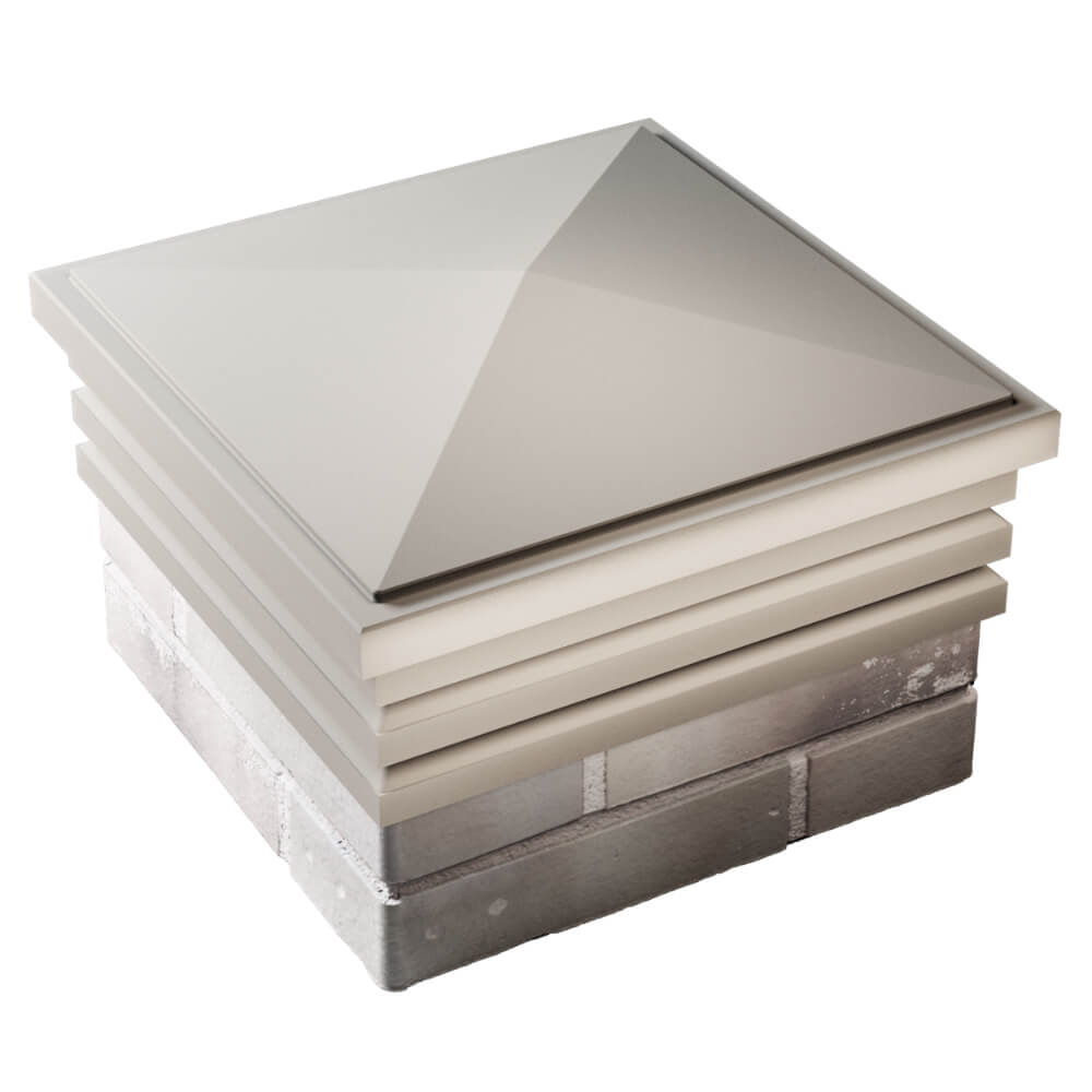 Колпак Zking Бона ХайТек Бежевый на столб 1.5х1.5 кирпича (385х385мм) в Симферополе фото