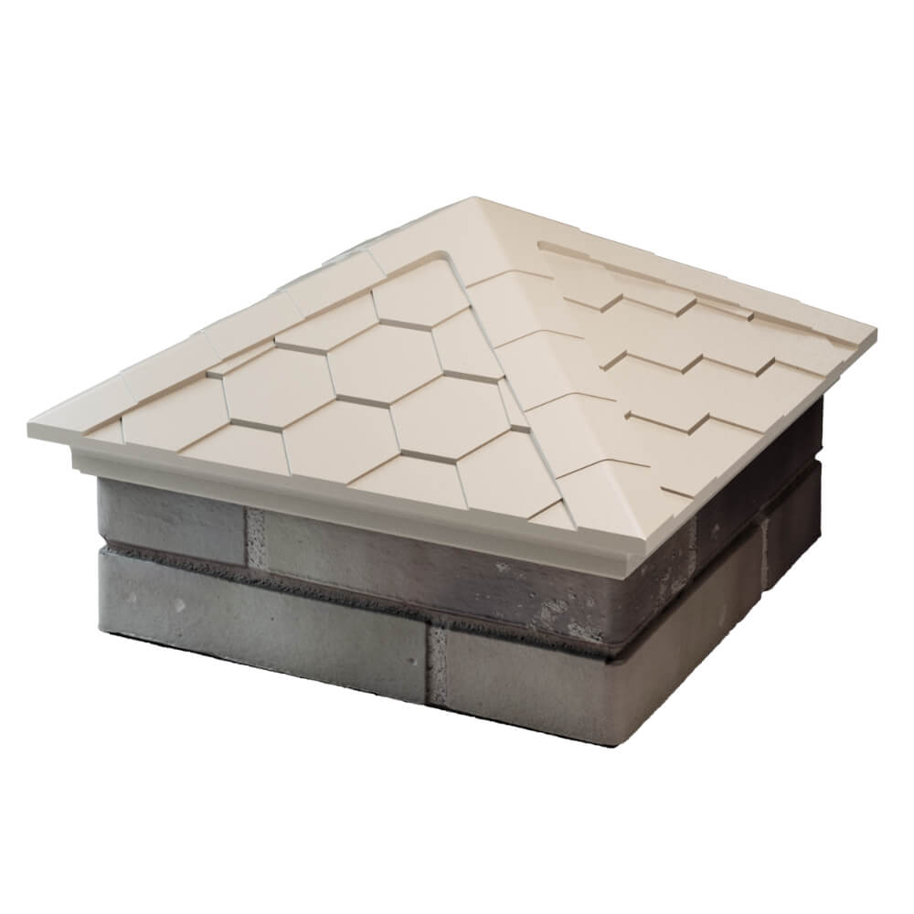 Колпак Zking Эверест Бежевый на столб 1.5х1.5 кирпича (390х390мм) в Симферополе фото