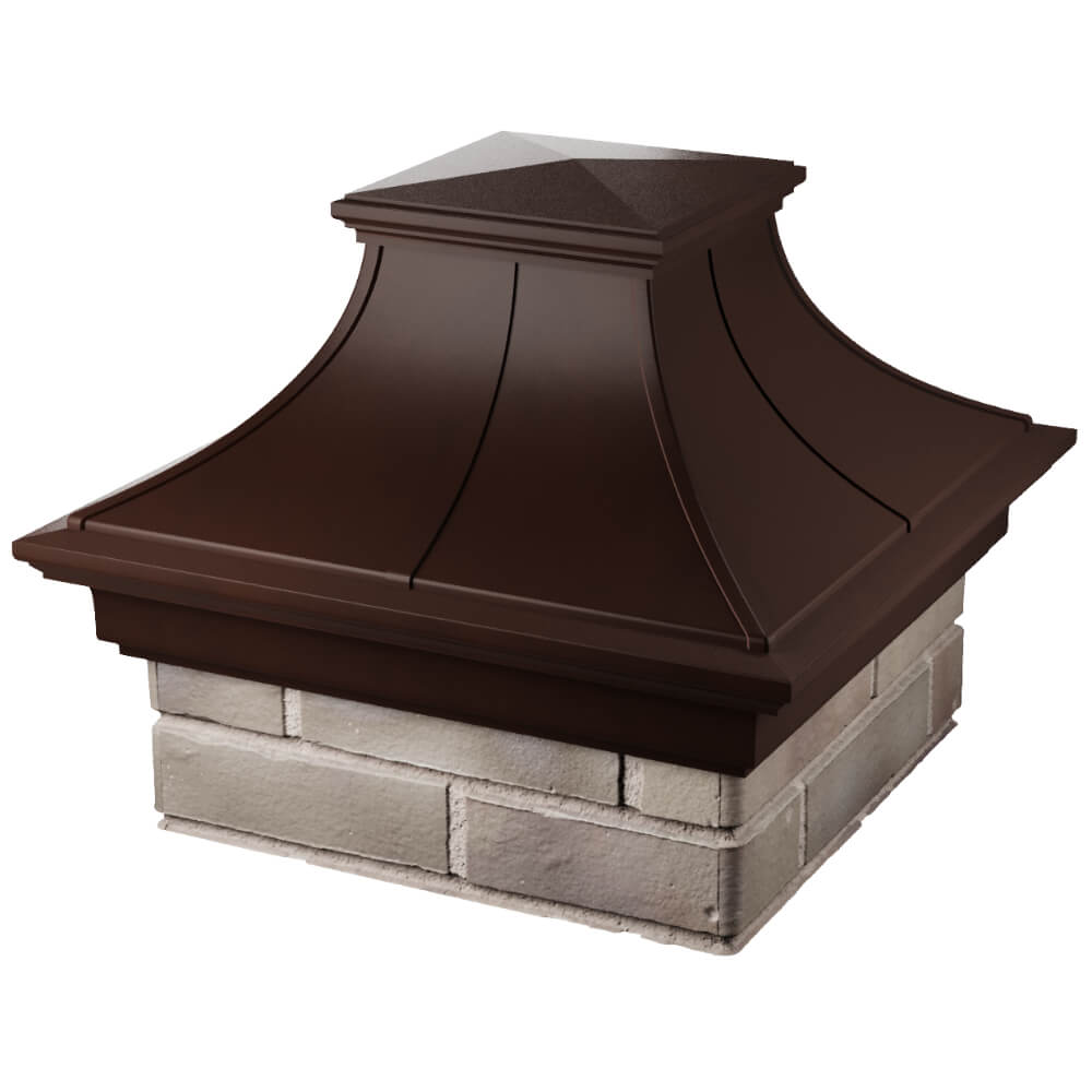 Колпак Zking Монблан Премиум Коричневый на столб 1.5х1.5 кирпича (385х385мм) в Симферополе фото