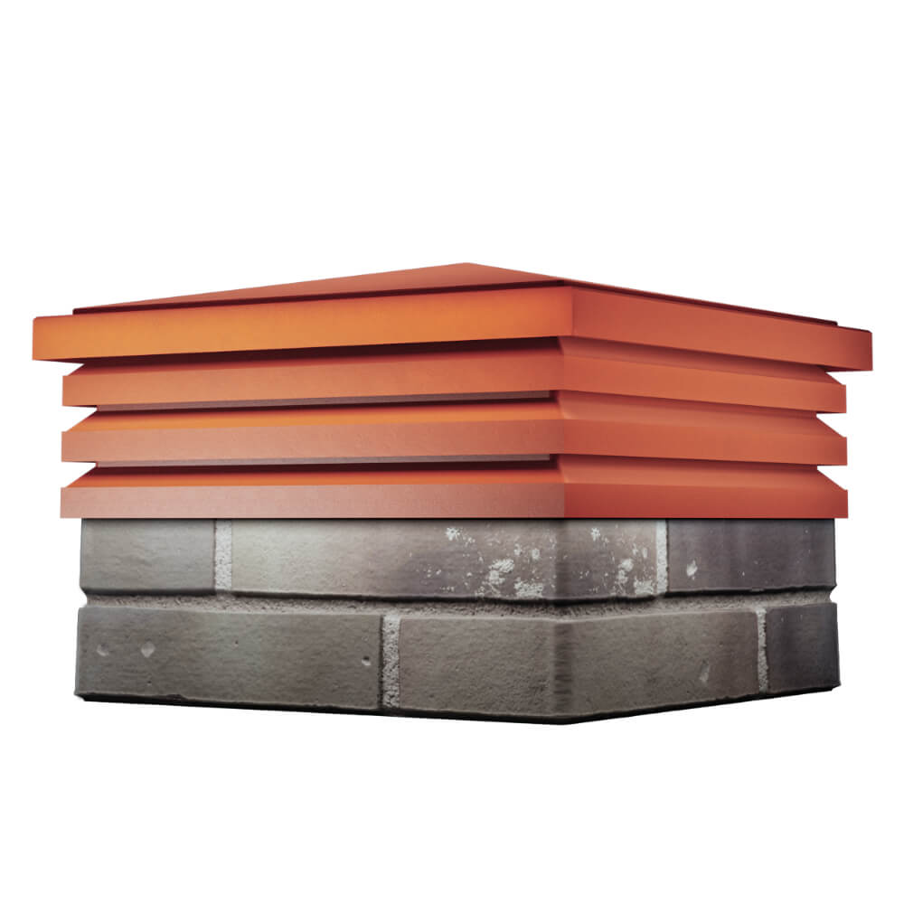 Колпак Zking Бона ХайТек Красный на столб 1.5х1.5 кирпича (385х385мм) в Симферополе фото