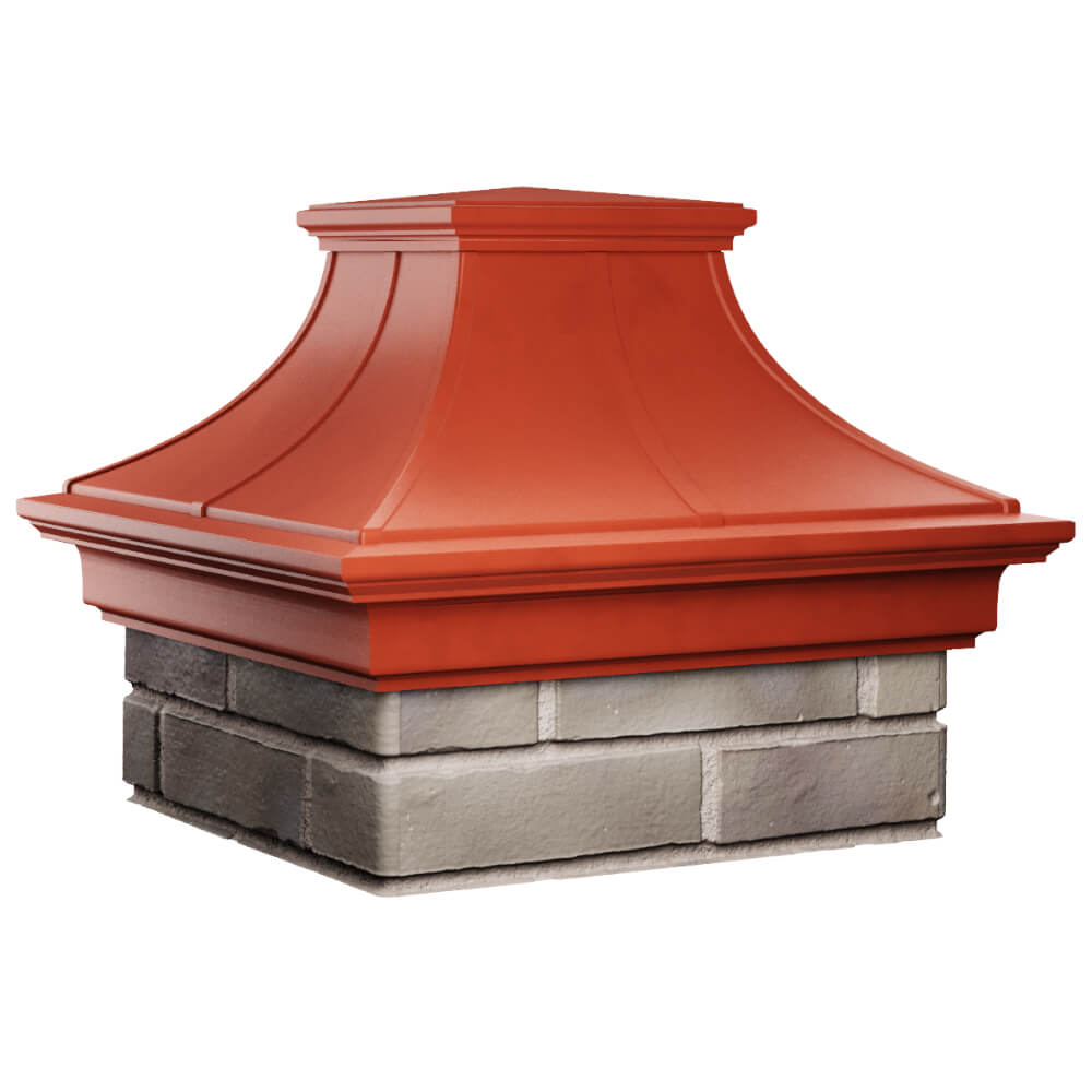 Колпак Zking Монблан Премиум Красный на столб 1.5х1.5 кирпича (385х385мм) в Симферополе фото