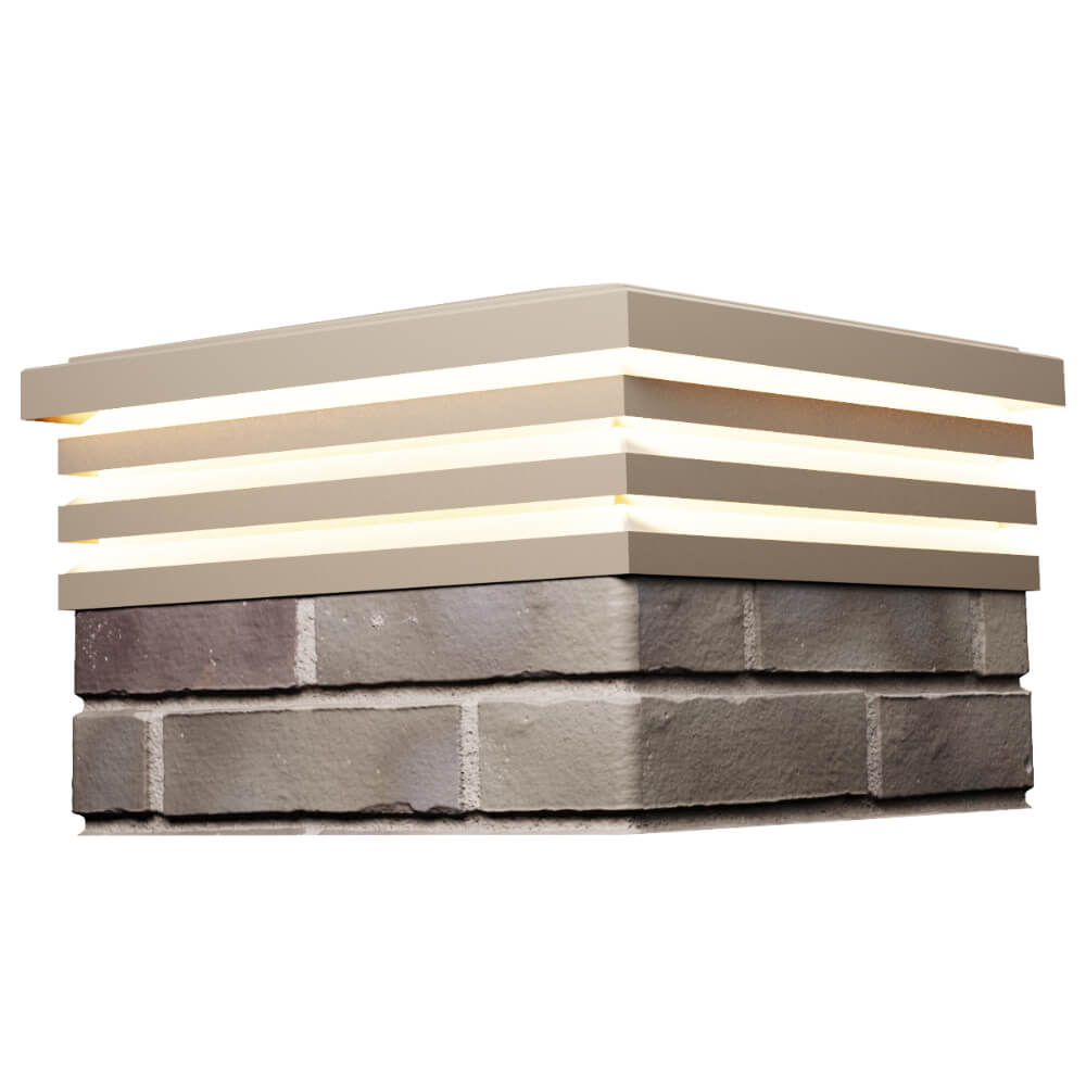 Колпак Zking Бона ХайТек Бежевый на столб 1.5х1.5 кирпича (385х385мм) с подсветкой в Симферополе фото