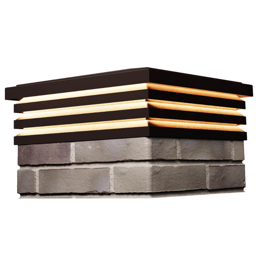 Колпак Zking Бона ХайТек Коричневый на столб 1.5х1.5 кирпича (385х385мм) с подсветкой в Симферополе фото