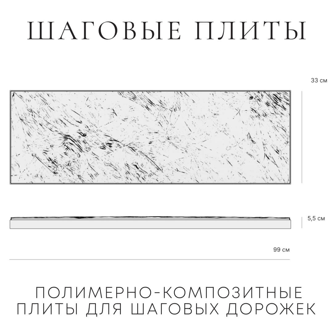 Шаговая плита STONE Графитовый Серый 990х330х55мм в Симферополе фото