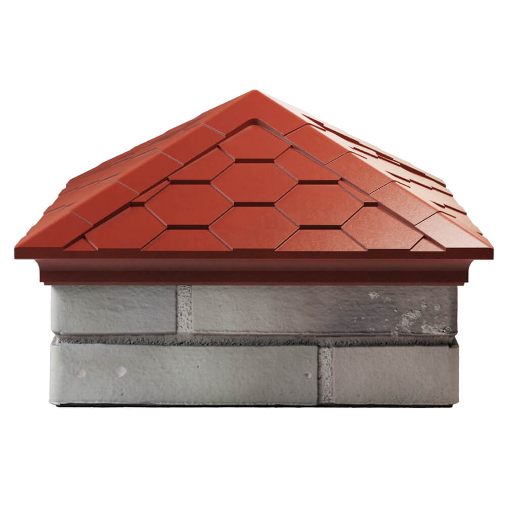 Колпак Zking Эверест Красный на столб 1.5х1.5 кирпича (390х390мм) Симферополь фото