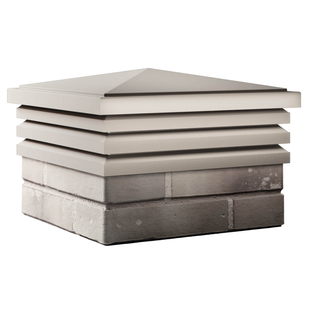 Колпак Zking Бона ХайТек Бежевый на столб 1.5х1.5 кирпича (385х385мм) в Симферополе фото