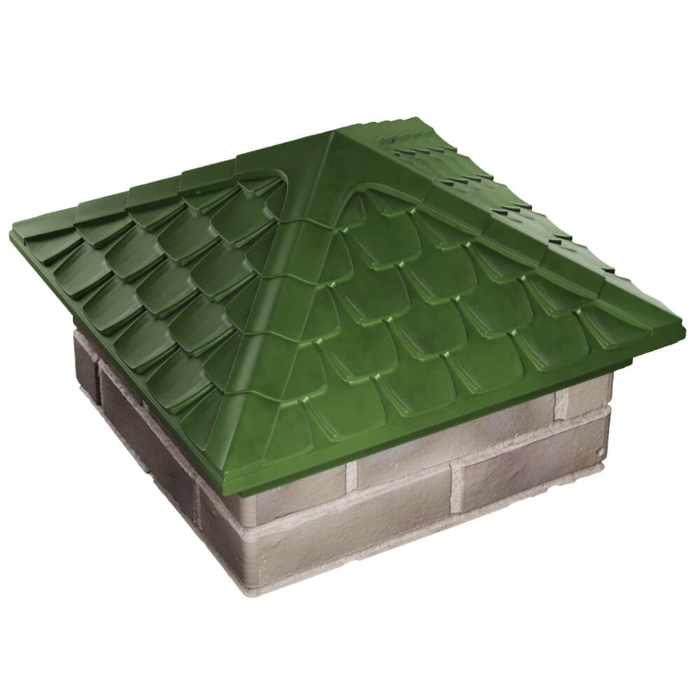 Колпак Zking Эльбрус Зеленый на столб 1.5х1.5 кирпича (385х385мм) в Симферополе фото