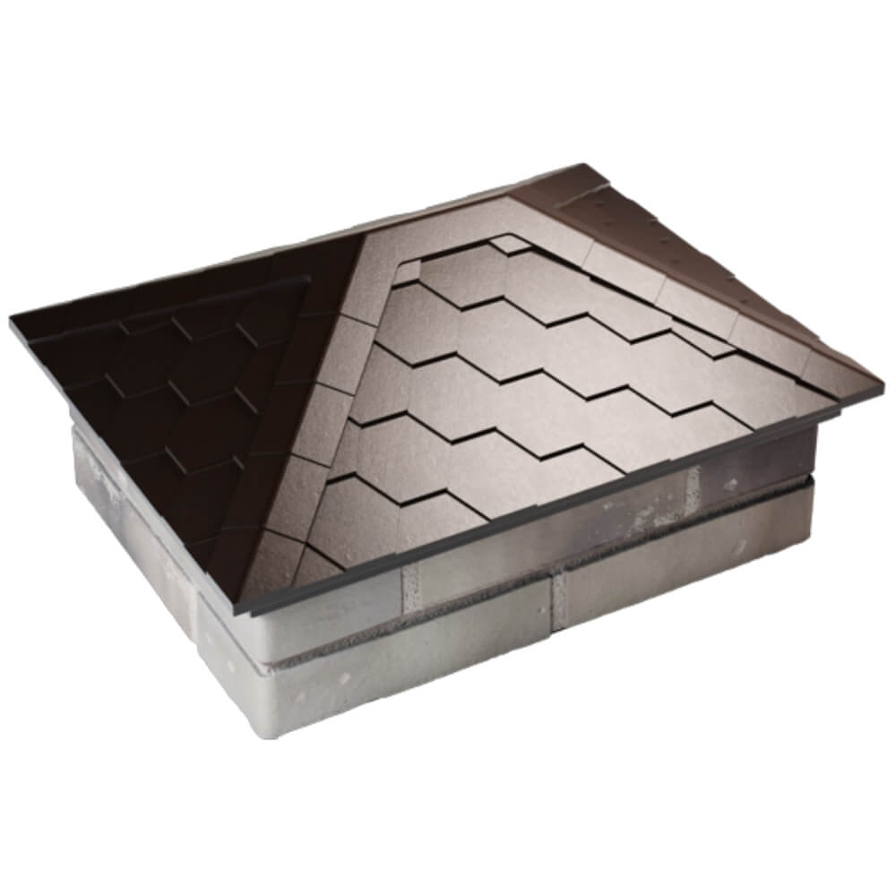 Колпак Zking Эверест Коричневый на столб 2х1.5 кирпича (520х390мм) Симферополь фото