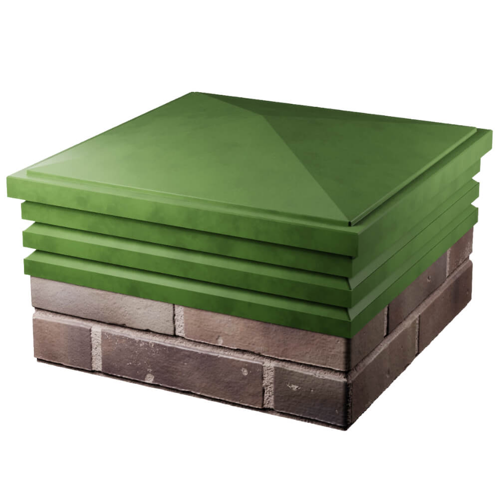 Колпак Zking Бона ХайТек Зеленый на столб 2х2 кирпича (513х513мм) в Симферополе фото