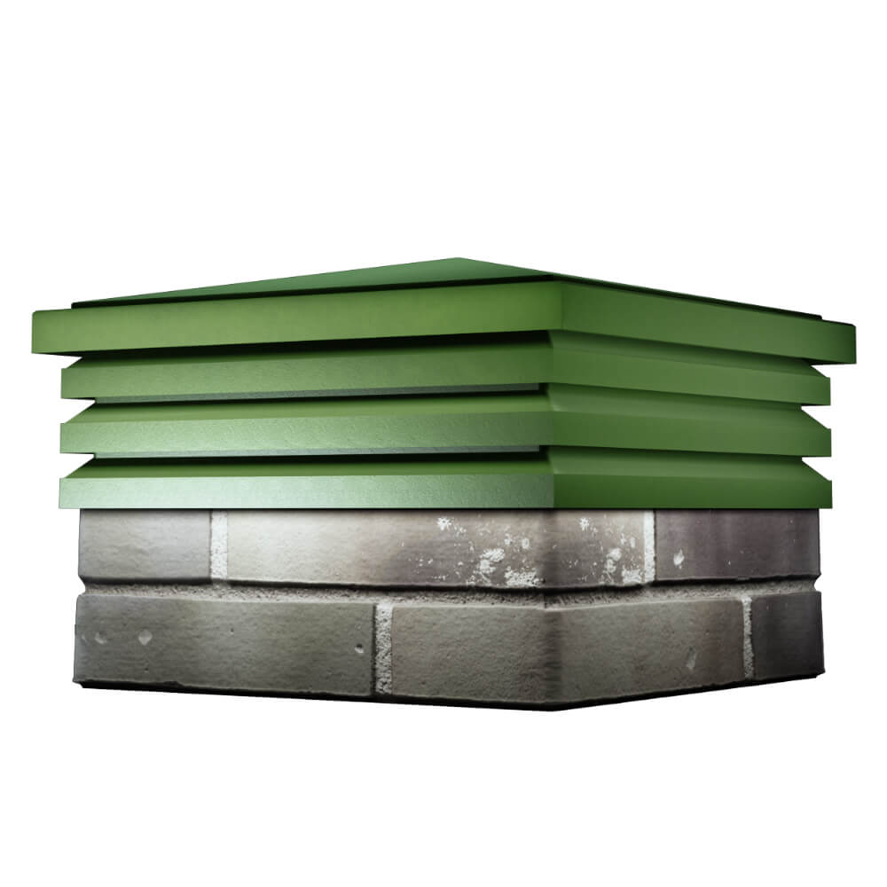 Колпак Zking Бона ХайТек Зеленый на столб 1.5х1.5 кирпича (385х385мм) в Симферополе фото