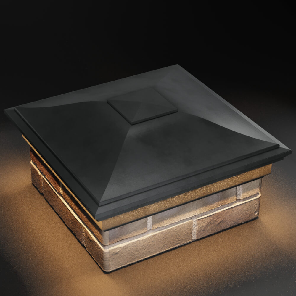 Колпак Zking Монблан Серый на столб 1.5х1.5 кирпича (385х385мм) с подсветкой в Симферополе фото