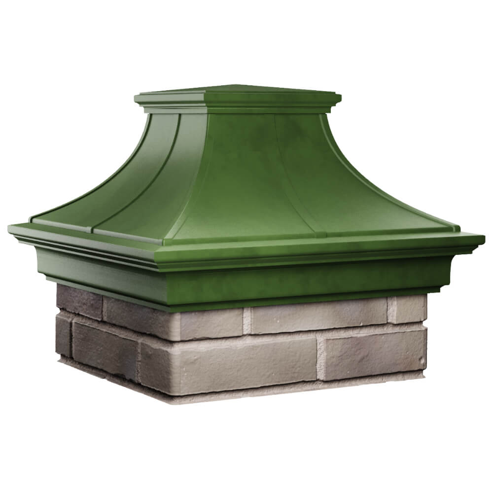 Колпак Zking Монблан Премиум Зеленый на столб 1.5х1.5 кирпича (385х385мм) в Симферополе фото