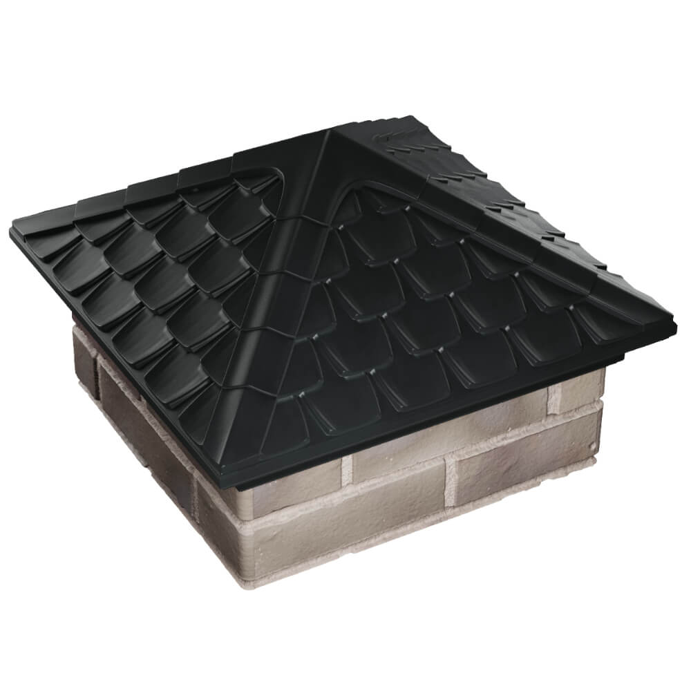 Колпак Zking Эльбрус Черный на столб 1.5х1.5 кирпича (385х385мм) в Симферополе фото