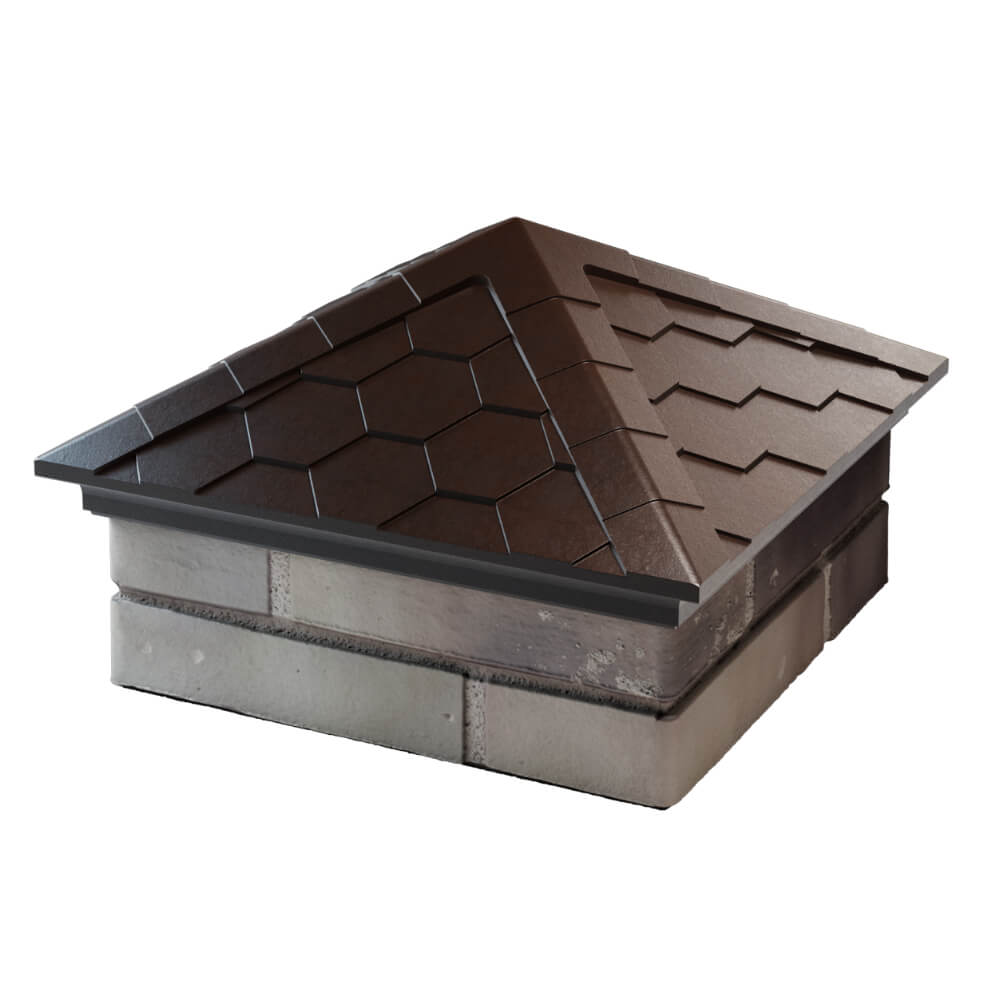 Колпак Zking Эверест Коричневый на столб 1.5х1.5 кирпича (390х390мм) в Симферополе фото