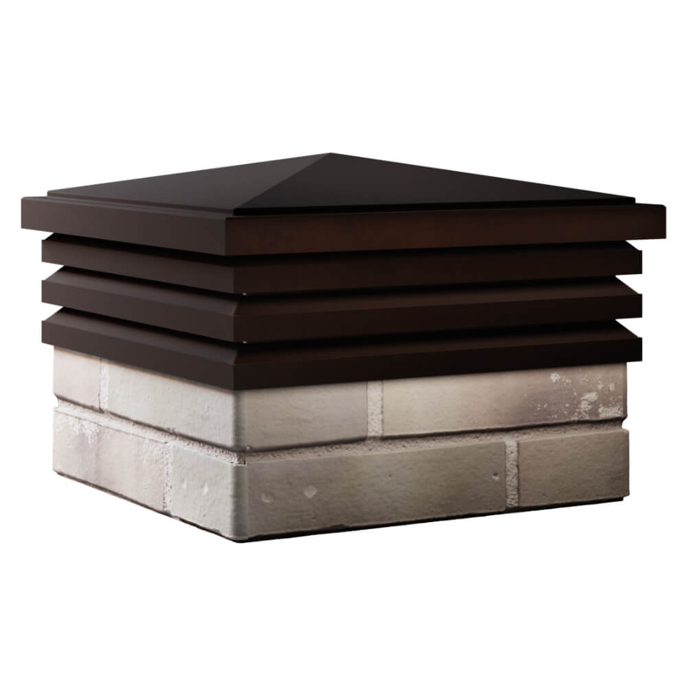 Колпак Zking Бона ХайТек Коричневый на столб 1.5х1.5 кирпича (385х385мм) в Симферополе фото