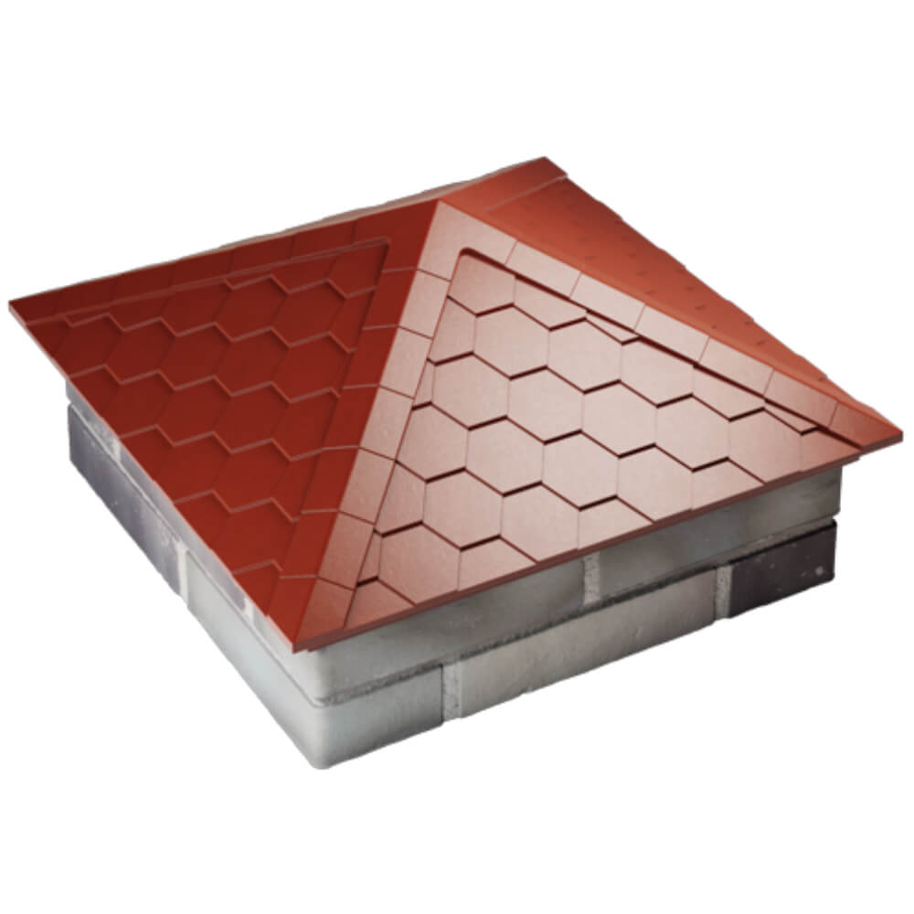 Колпак Zking Эверест Красный на столб 2х2 кирпича (535х535мм) Симферополь фото